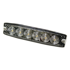 Luz Auxiliar de 6 LED, Ambar, lente Transparente, SAE