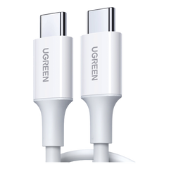 Cable USB-C a USB-C | 1 Metro | Carga Rápida de hasta 60W | Transferencia de datos de 480 Mbps | PD3.0 | QC 4.0/3.0/2.0 | FPC | AFC | Duradero y Flexible| Caja ABS | Cubierta de TPE | Color Blanco.