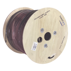Carrete de 2 km de Fibra Óptica Aérea Mini Figura 8 G.657A1 Tipo Drop, Monomodo de 2 Hilos (Bifibra), Diseñada para Fusionarse, Color Negro, Span 80, (No Soporta Conectores Mecánicos)