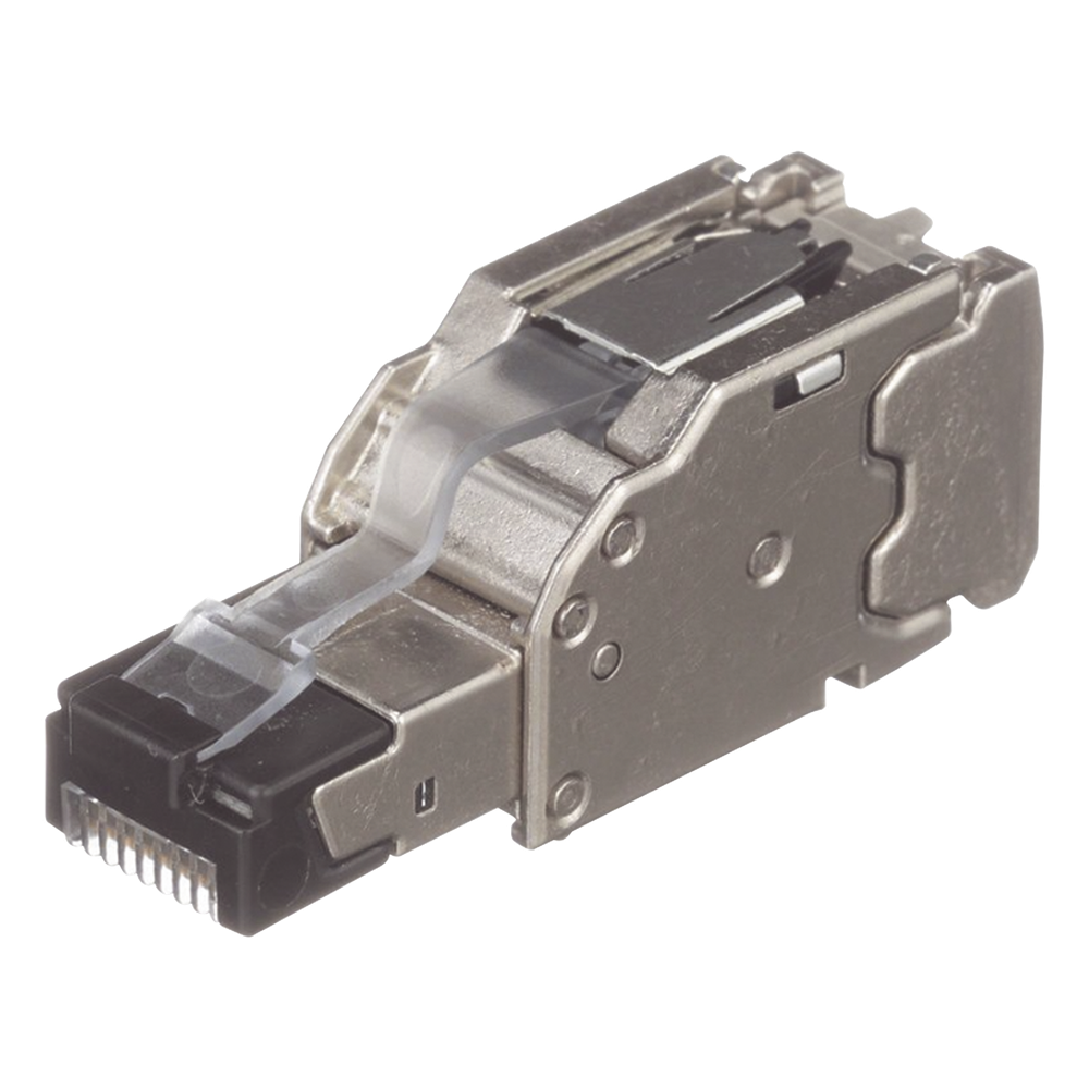 Plug RJ45 Blindado, Instalación Recta, Terminación en Campo Certificable, Compatible con Cat5e, Cat6 y Cat6A, Color Plata, Paquete de 10 Piezas
