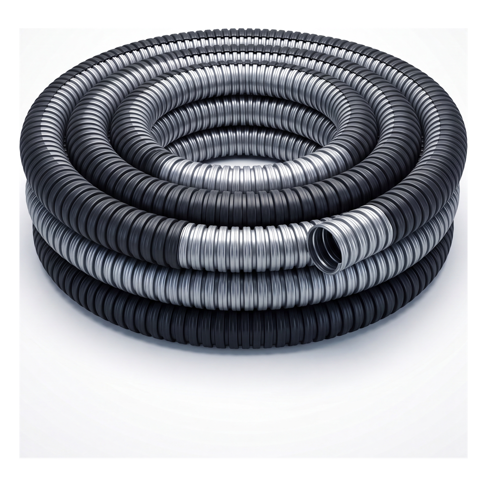 Tubo Flexible Liquidtight 2 1/2" (63 mm) / Acero Galvanizado + Forro PVC / Rollo 10 m (32.8 ft) / NEMA 4 / IP65