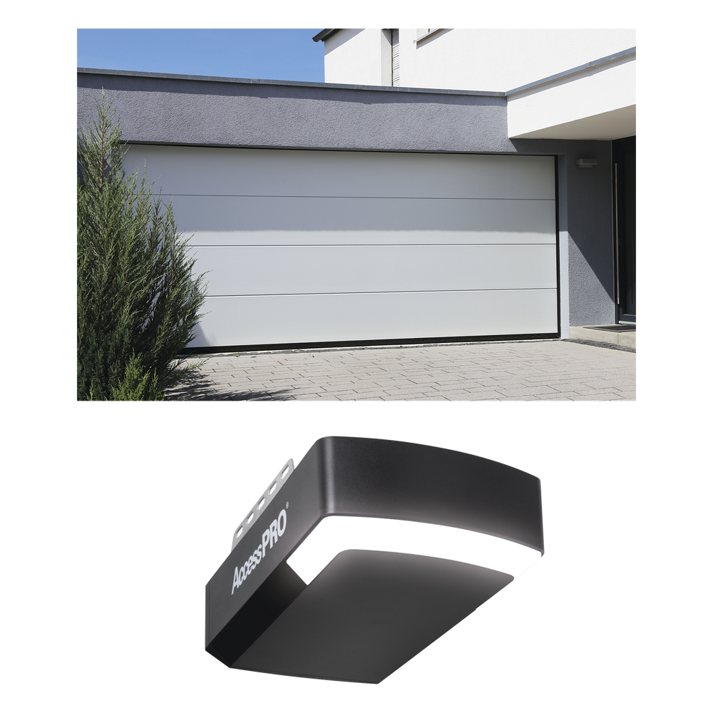 KIT COMPLETO Puerta D/ Garage 9x8 Pies / Lisa Linea Central / Color blanco / Insulada / Incluye Motor FS1000APPRT / 1/2HP / Fuerte/Silencioso/Luz LED/Motor DC .