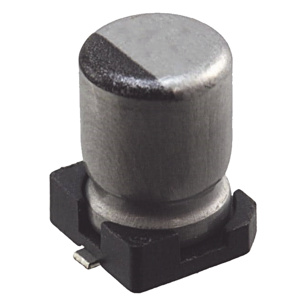 Capacitor Electrolítico de Aluminio tipo SMD de 10uF, 35V, 20%, 5 x 6.1 mm.