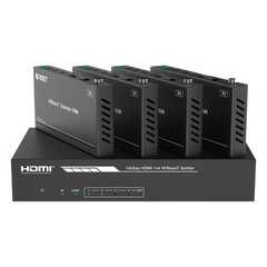 Splitter mas Extensor de Video | 1x4 | ProAV | HDBaseT™ | 120m en 4K@60Hz | 150m en 1080p@60Hz | Cat6/6a/7 | Gestión Avanzada EDID | Control IR y RS232 | PoC | Salida de Audio