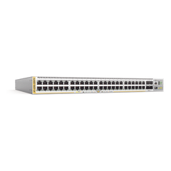 Switch PoE+ Stackeable Capa 3, 48 puertos 10/100/1000 Mbps + 4 puertos SFP+ 10 G, hasta 740 W, fuente redundante