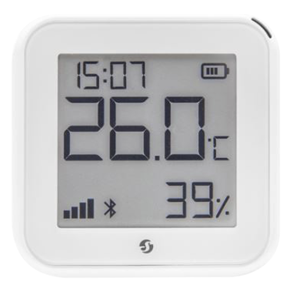 Pantalla Sensor de temperatura y humedad, inteligente e inalámbrico, integrable a la App de Shelly.