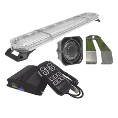 Kit de Sirena, Bocina y Torreta de 48", Con 96 LED, Ambar, Ideal Para Equipar Unidades De Seguridad Privada, MinerIa e Industria