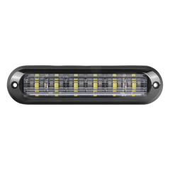 Luz Auxiliar Ultra Brillante  IP67 de 6 LEDs, Color Rojo/Azul, con mica transparente y bisel negro