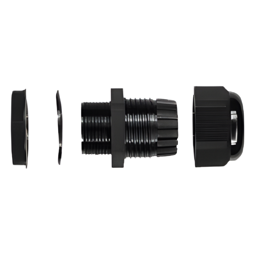Conector Glandula Negro PG-9.9 mm para Exteriores.