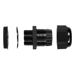 Conector Glandula Negro PG-9.9 mm para Exteriores.
