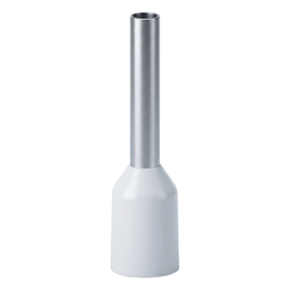 Conector Ferrule | 22AWG | 0.5mm²  | Conductor Latón Estañado  | Aislamiento PVC Blanco | 25 Piezas por Bolsa