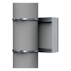 Kit de Fijación para Postes / Enclosure Pole Fixation / Acero Galvanizado / Carga Máxima 900 N / Diámetro Poste 80-250 mm (3.15-9.84 in) / 2 Perfiles + Accesorios
