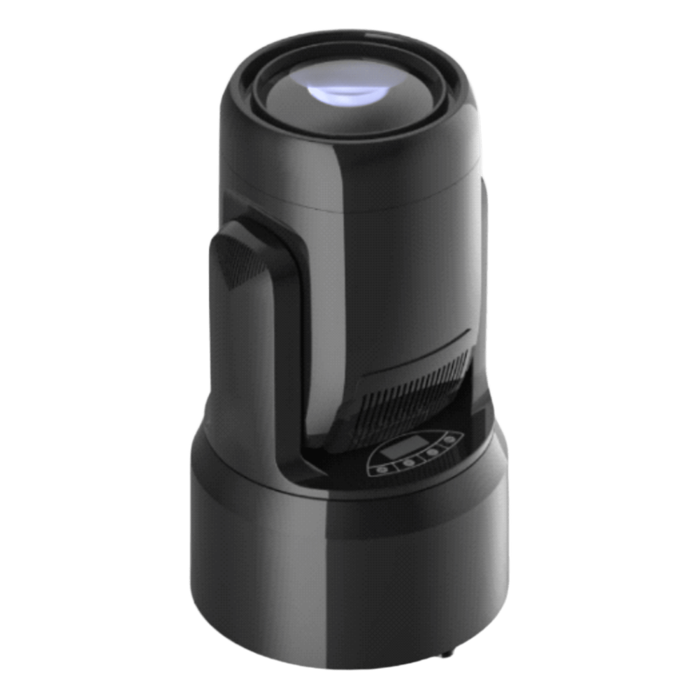 Luz LED de Entretenimiento / 120W LED / 50,000 Horas Vida Útil / Control DMX + Voz + Auto / 7 Colores + 8 Gobos / Prisma 6+12 / Horizontal 540° Vertical 172° / IP20