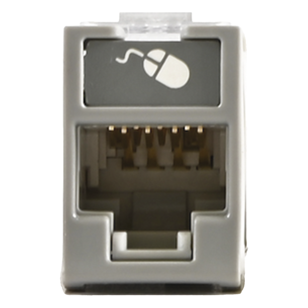 Jack Ultramax Cat6, UTP, Montaje Híbrido en Placa de Pared (Plano y Angulado), Color Gris, Punch Down