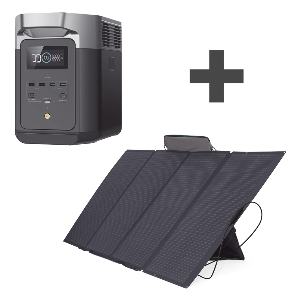 Kit de Estación de Energía Portátil 2048Wh + Panel Solar Flexible 400W