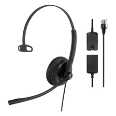 Diadema Alámbrica YHS34 Mono de Yealink QD a RJ9 con Almohadillas de Cuero