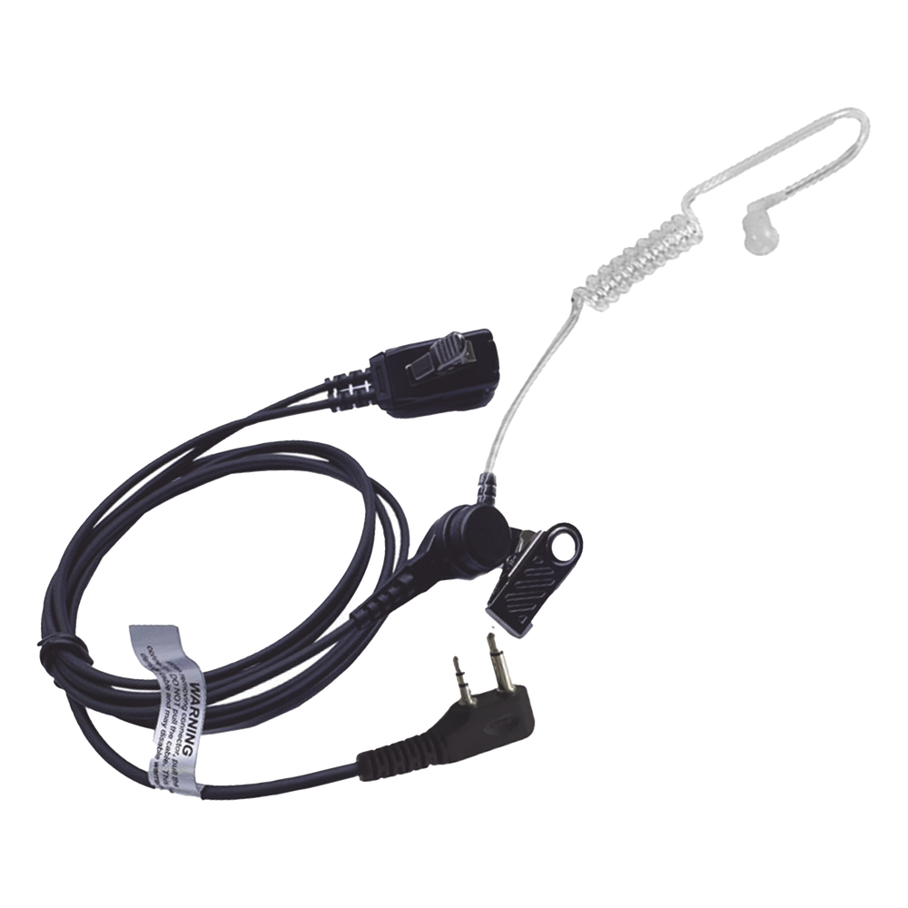Micrófono-Audífono de Tubo Acústico Transparente / Conector 2 Pines / PTT de Solapa / Kevlar / Compatible ICOM