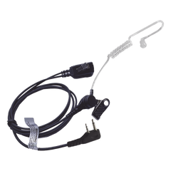 Micrófono-Audífono de Tubo Acústico Transparente / Conector 2 Pines / PTT de Solapa / Kevlar / Compatible ICOM