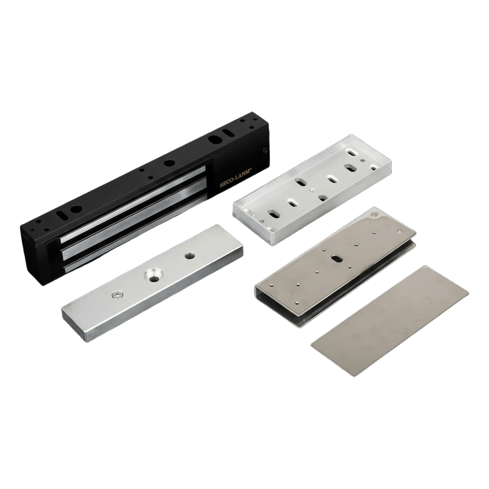 Kit Para Control de Acceso Incluye Chapa Magnética de 600 Lbs / Montaje En "U" Para Puerta de Cristal /  Uso Interior / Certificación UL / Color Negro / Diseño Elegante