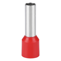 Conector Ferrule | 6AWG | 10mm²  | Conductor Latón Estañado  | Aislamiento PVC Rojo | 25 Piezas por Bolsa