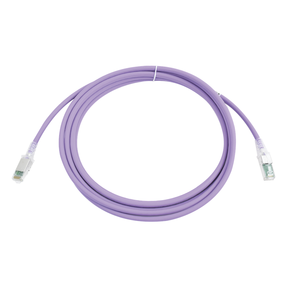 Patch Cord Z-MAX Cat6A S/FTP, CM/LS0H, 3.05 Metros (10 Pies), Color Violeta, Versión Bulk