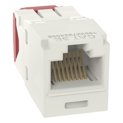Conector Jack RJ45 Estilo TG, Mini-Com, Categoría 5e, de 8 Posiciones y 8 Cables, Color Blanco Mate