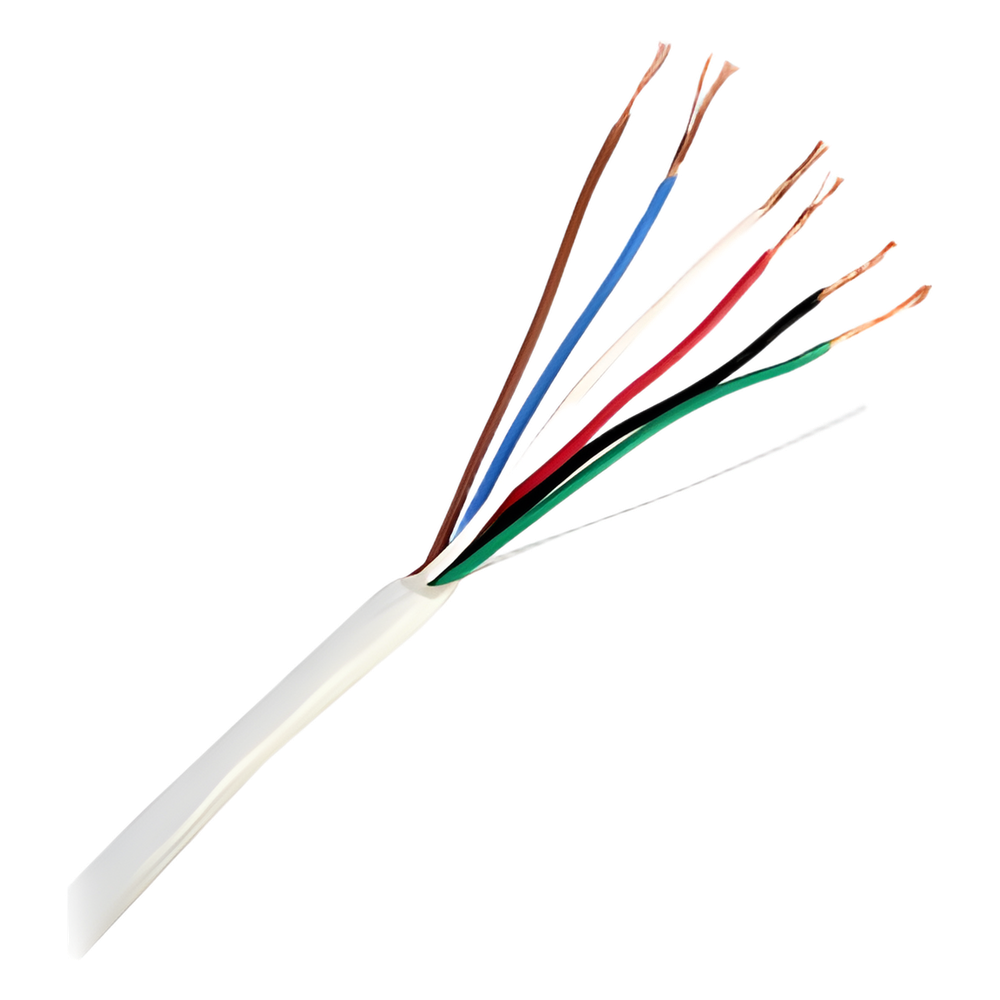 Bobina de 305 Metros (1000 Pies) / 6 x 22 AWG / Cable de Cobre / Tipo CMR / Para Interior / Para Aplicaciones de Control de Accesos / Alarmas de Intrusión / Automatización / Interfonos y TV Porteros