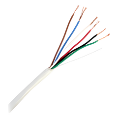 Bobina de 305 Metros (1000 Pies) / 6 x 22 AWG / Cable de Cobre / Tipo CMR / Para Interior / Para Aplicaciones de Control de Accesos / Alarmas de Intrusión / Automatización / Interfonos y TV Porteros