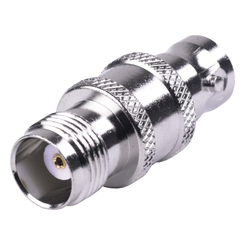 Adaptador en Línea de Conector TNC Hembra a BNC Hembra, Níquel/ Oro/ Teflón.