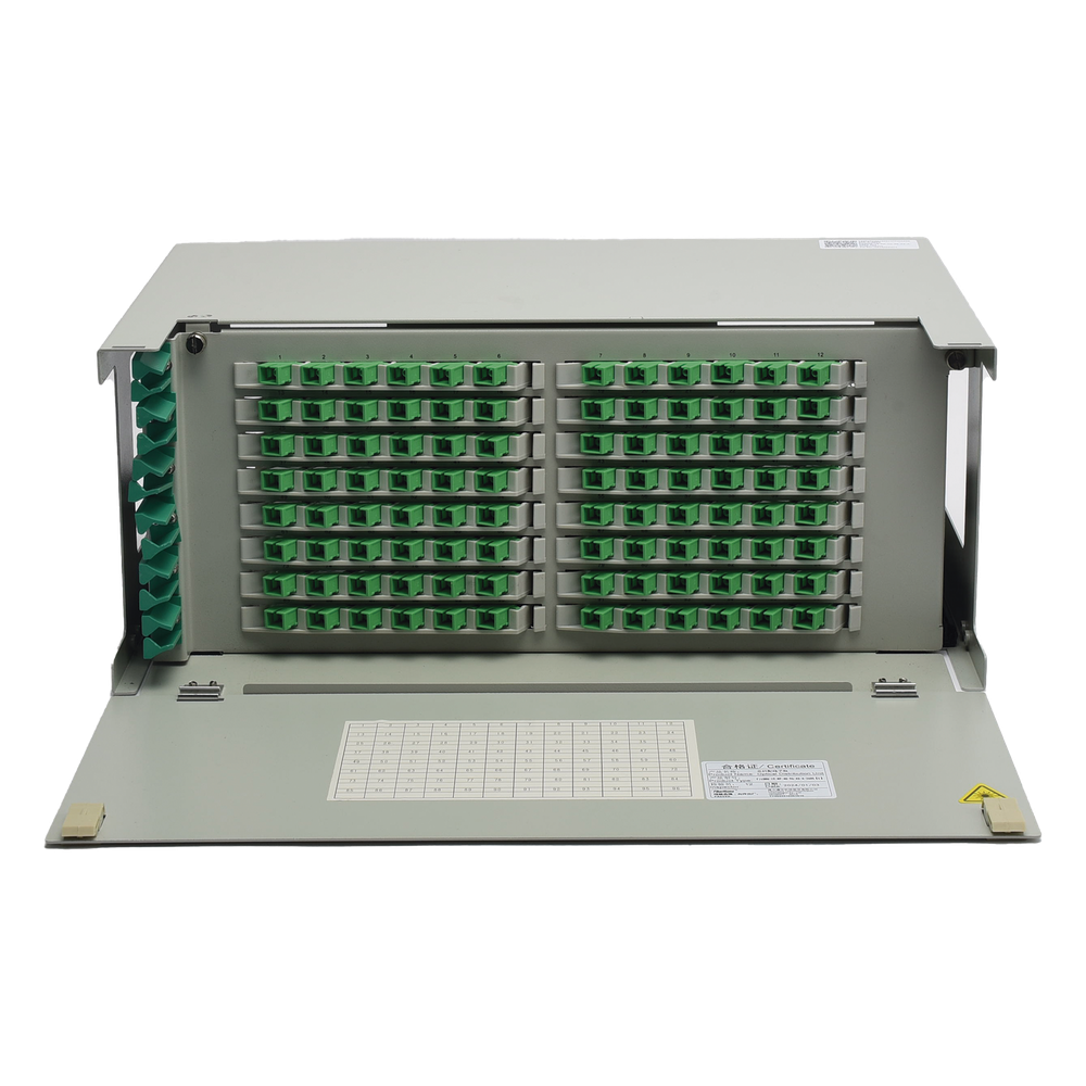 Distribuidor de Fibra Óptica para 96 Empalmes, con 96 Acopladores SC/APC y 96 Pigtails, 19, 4 UR