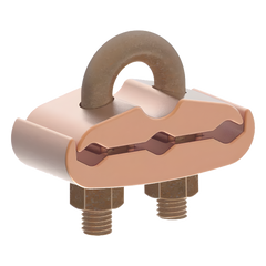 Conector Mecánico para 3 Cables para Calibre 2/0 AWG - 250 KCMIL a Tubería de 3/8"  o  Varilla 5/8" - 3/4".