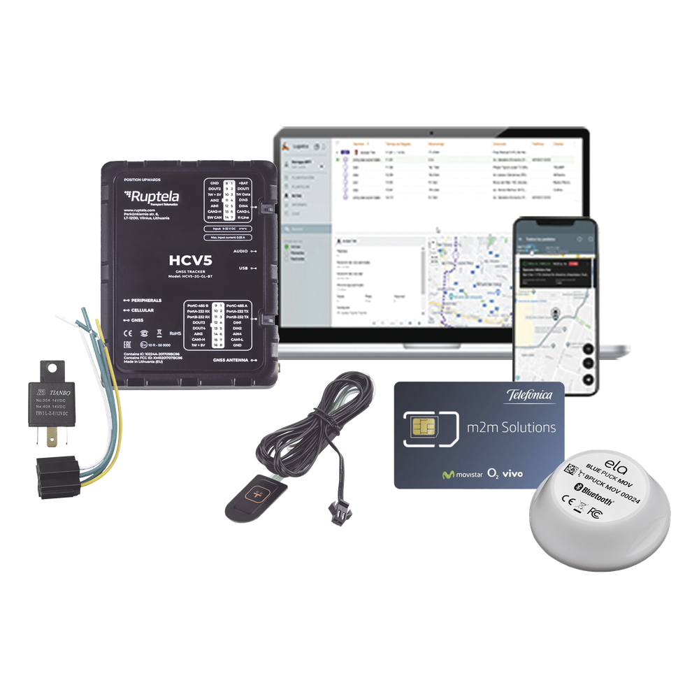 Kit de Localizador 4G LTE /  1 MICSIM25GPS y datos 1 año + 1 BLUEPUCKRHT + 1 EPCOMGPSMENSUAL + RELAY + Botón SOS