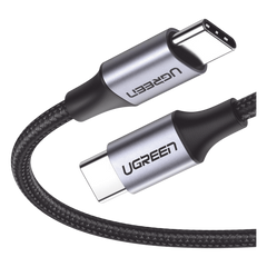 Cable USB-C a USB-C | 1 Metro (3.28 Pies) | Transferencia de Datos de 480 Mbps | Carga Rápida de Hasta 60W | QC 4.0/3.0/2.0 | PD3.0 | FPC | AFC | Protección Integrada | Caja de Aluminio | Nylon Trenzado | Color Negro