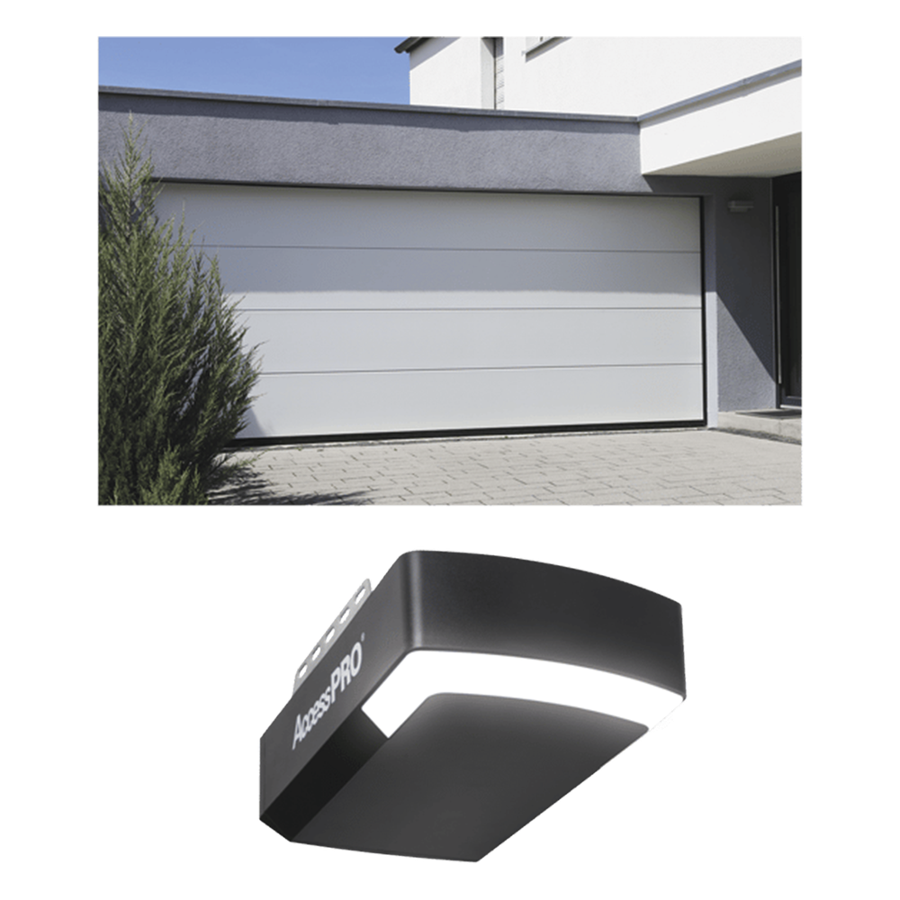 KIT COMPLETO Puerta D/ Garage 20x9 Pies / Lisa Linea Central / Color blanco / Insulada / Incluye Motor FS1000APPRT / 1/2HP / Fuerte/Silencioso/Luz LED/Motor DC .