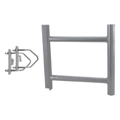 Montaje de Soporte Lateral en Forma de H para Instalar Antenas Colineales de Fibra de Vidrio a una Separación de 38 cm. de la Torre.