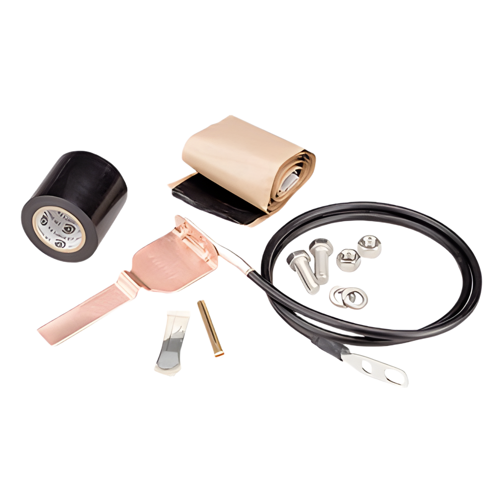 Kit de aterrizaje Estándar para cable coaxial de 1/4", 3/8", CNT-400, 9913. Longitud del conductor 60".