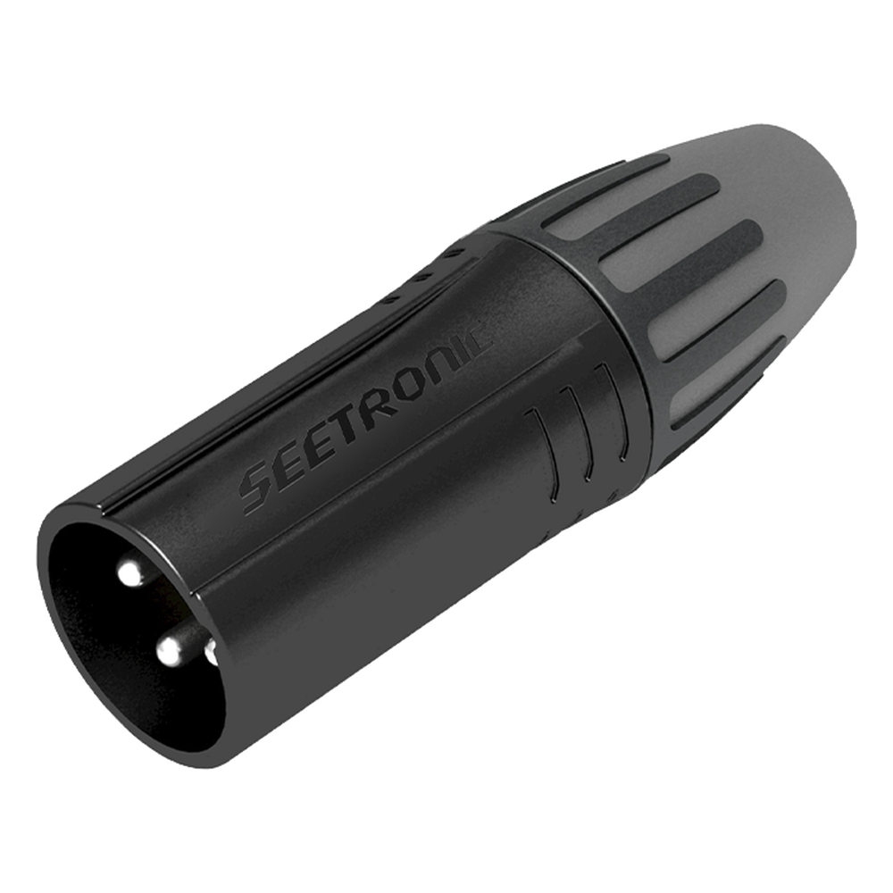 XLR conector de cable macho, carcasa enchapada en negro, contactos enchapados en plata