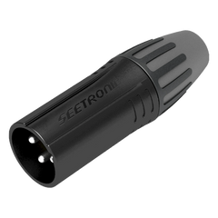 XLR conector de cable macho, carcasa enchapada en negro, contactos enchapados en plata