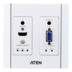 Transmisor HDBaseT | HDMI y VGA | Placa de Pared US / PoH (4K a 100 m) | (HDBaseT Class A) (PoH PD)