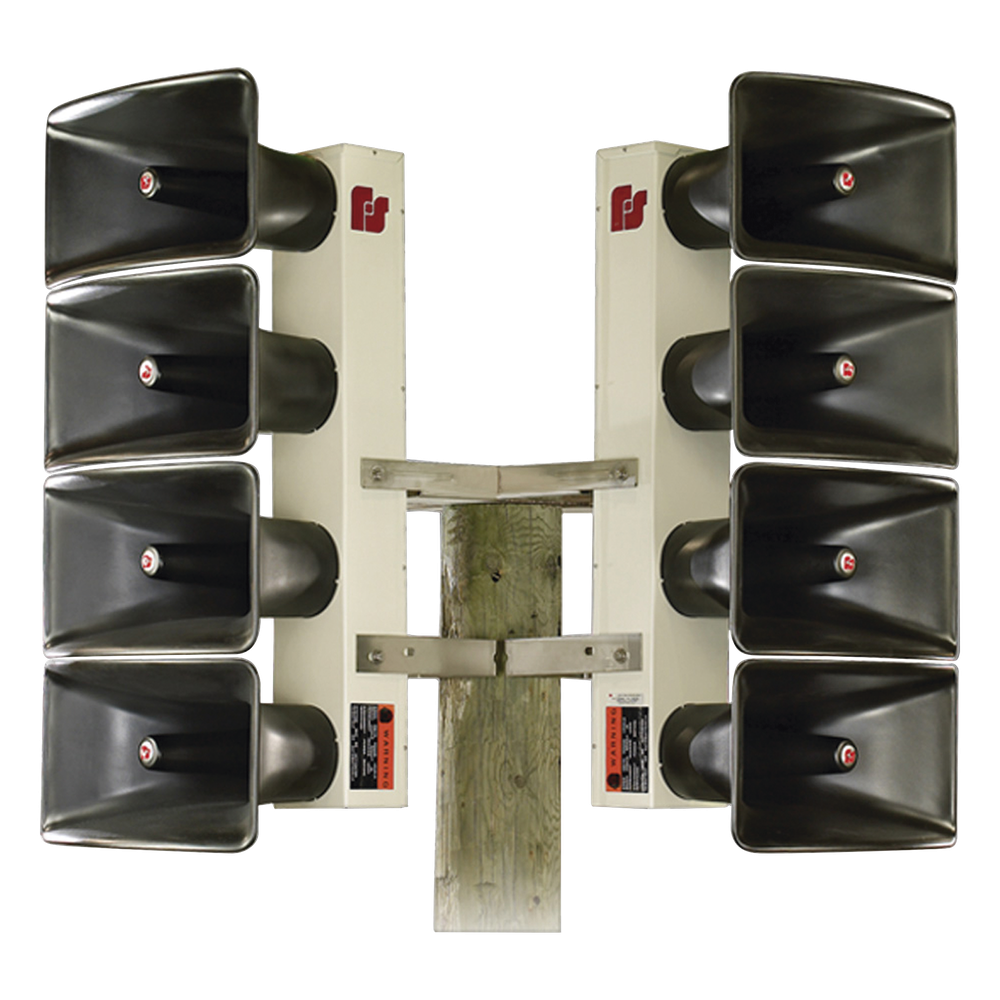 Altavoz de Arreglo Direccional DSA6 / 6 Bocinas de 100 W / 600 Watts Totales / 121 dB(C) a 100 ft (30.5 m) / Alcance 3400 ft (1036 m) a 70 dB(C) / Proyectores de Fibra de Vidrio / Gabinete de Aluminio / 200-2000 Hz / UltraVoice Controller