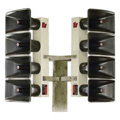 Altavoz de Arreglo Direccional DSA6 / 6 Bocinas de 100 W / 600 Watts Totales / 121 dB(C) a 100 ft (30.5 m) / Alcance 3400 ft (1036 m) a 70 dB(C) / Proyectores de Fibra de Vidrio / Gabinete de Aluminio / 200-2000 Hz / UltraVoice Controller