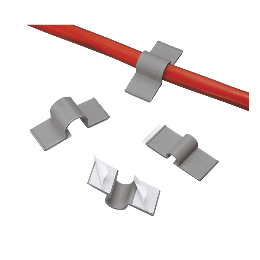 Clip adhesivo 12,7 mm, gris claro