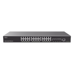 Switch Capa 3 Administrable / 24 puertos 10/100/1000 Mbps + 4 Puertos SFP+ de 10 Gigabits / Compatible con GWN Cloud.