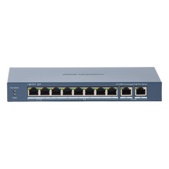 Switch PoE+ / No Administrable / 7 Puertos 10/100 Mbps 802.3 af/at (30 W) / 1 Puerto 10/100 Mbps Hi-PoE (90 W)  / 2 Puertos 1000 Mbps Uplink / Modo Extendido hasta 300 Metros / 110 Watts