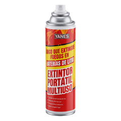Extintor Portátil en Aerosol, fuegos clase A, K y baterías de iones de litio (Li).