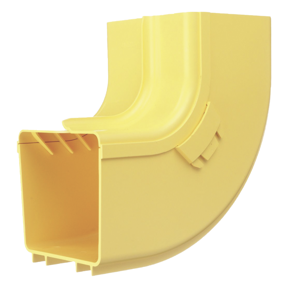 Bajada Vertical Interior de 90º con Tapa, Para uso con Canaletas 4X4 FiberRunner™, Color Amarillo