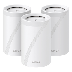 KIT 3 Routers Inalámbrico MESH Interior para Hogar / Triple Banda Wi-Fi 7 BE9300 Mbps / 2 Puerto 2.5 Gigabit WAN/LAN / 4 Antenas Internas / Operación Multi-Link MLO / Administración Mediante la App Deco (iOS, Android) / HomeShield