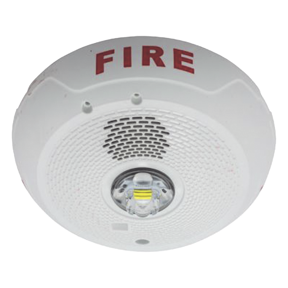 Sirena con lámpara estroboscópica LED de 2 hilos para techo, candela seleccionable, color blanco, compatible con SpectrAlert