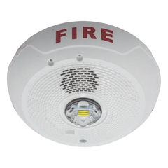 Sirena con lámpara estroboscópica LED de 2 hilos para techo, candela seleccionable, color blanco, compatible con SpectrAlert