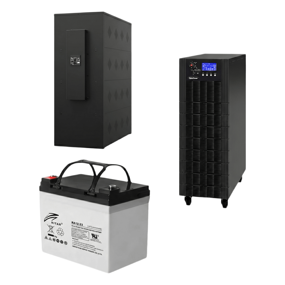 UPS Trifásico de 30 kVA/27 kW, Topología Online Doble Conversión, Voltaje de 208/220 Vca de L-L, Respaldo de 5 Minutos al 100% de Carga, Incluye Módulo y Banco de Baterías